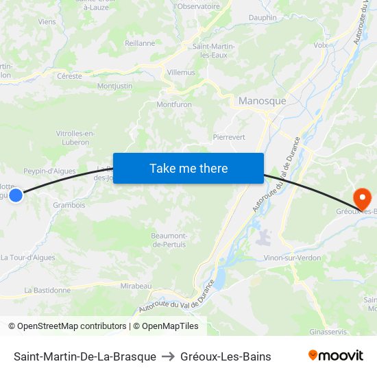 Saint-Martin-De-La-Brasque to Gréoux-Les-Bains map