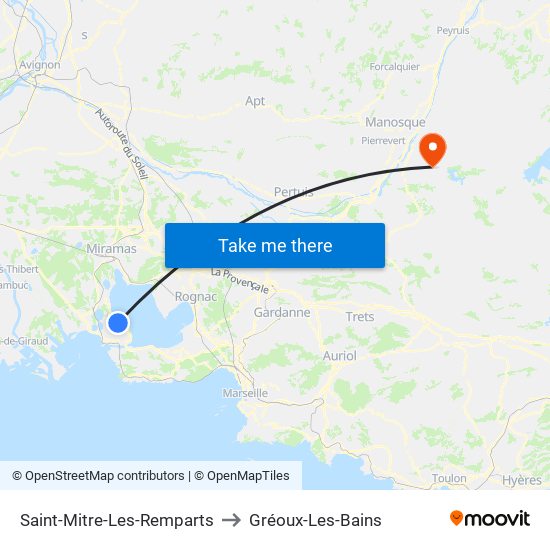 Saint-Mitre-Les-Remparts to Gréoux-Les-Bains map