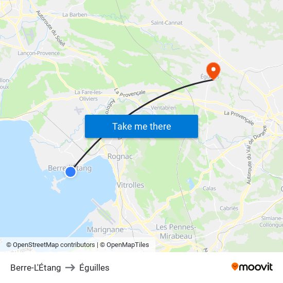 Berre-L'Étang to Éguilles map