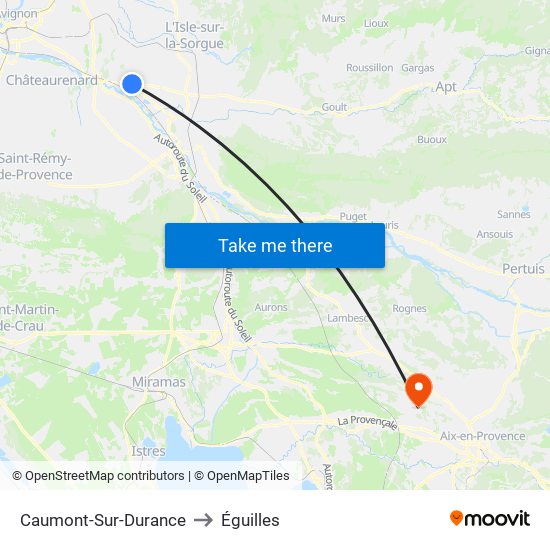 Caumont-Sur-Durance to Éguilles map