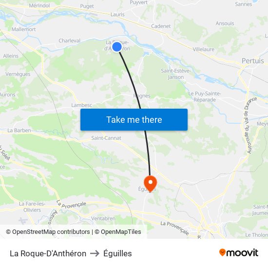 La Roque-D'Anthéron to Éguilles map