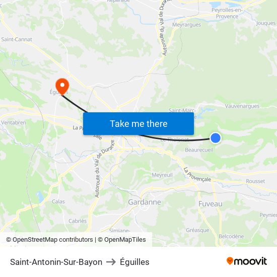 Saint-Antonin-Sur-Bayon to Éguilles map