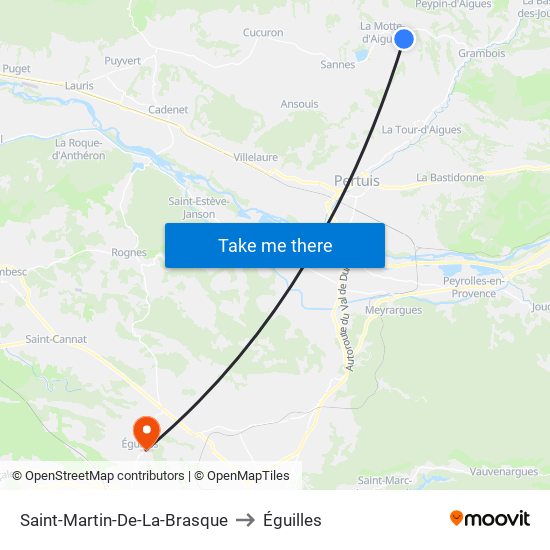 Saint-Martin-De-La-Brasque to Éguilles map