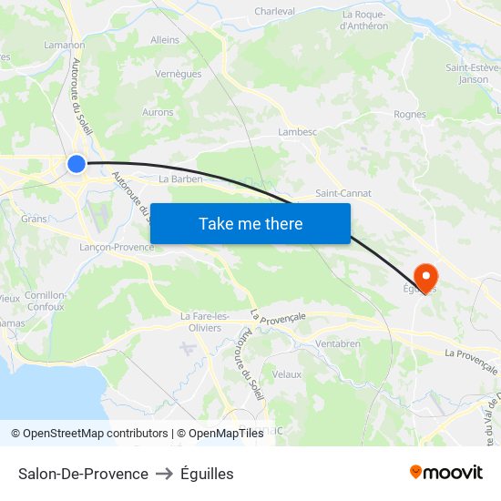 Salon-De-Provence to Éguilles map