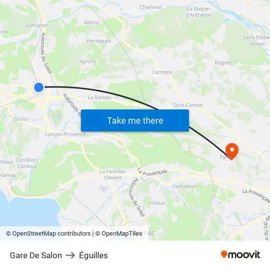 Gare De Salon to Éguilles map