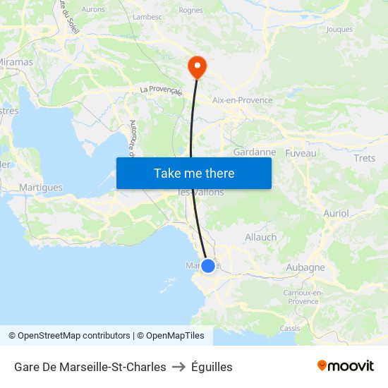 Gare De Marseille-St-Charles to Éguilles map