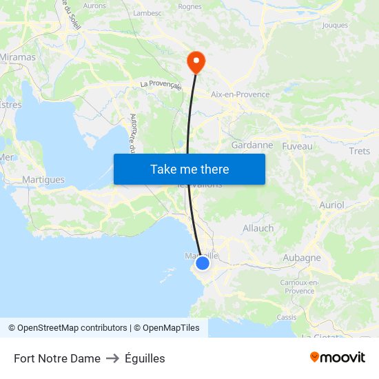 Fort Notre Dame to Éguilles map