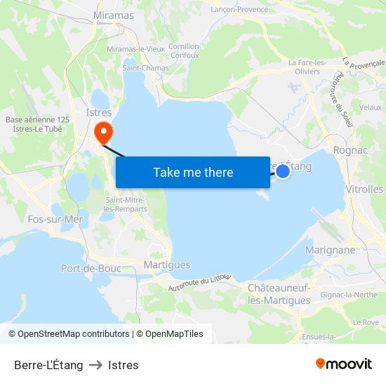 Berre-L'Étang to Istres map