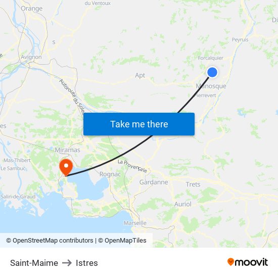 Saint-Maime to Istres map