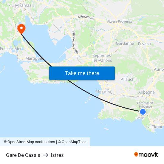 Gare De Cassis to Istres map