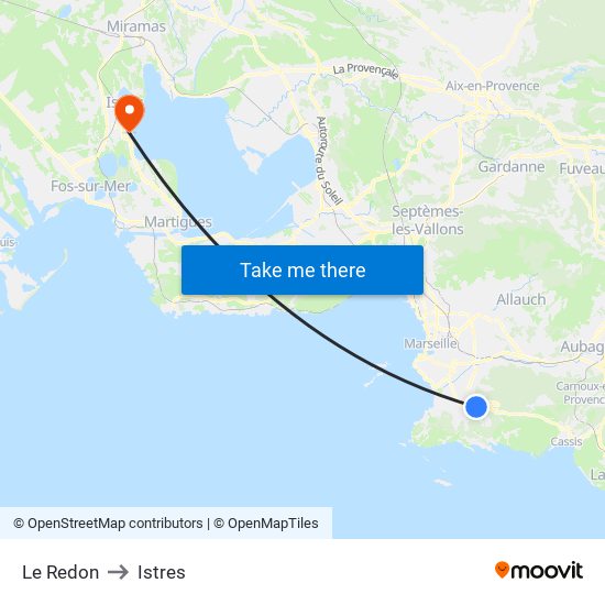 Le Redon to Istres map