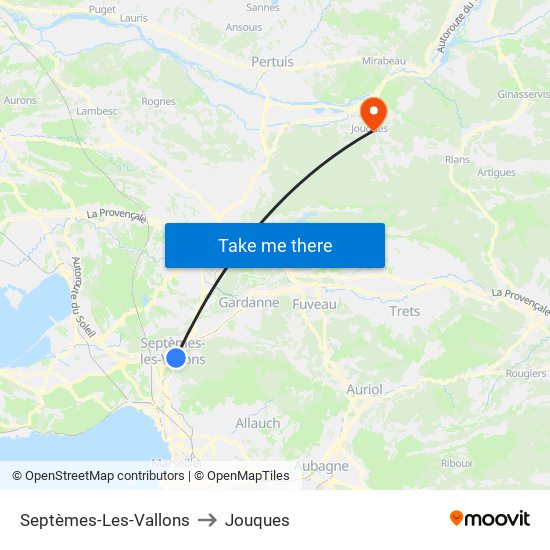 Septèmes-Les-Vallons to Jouques map