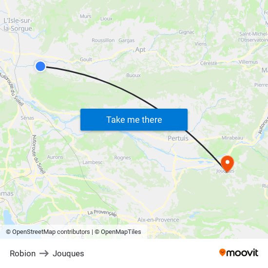 Robion to Jouques map