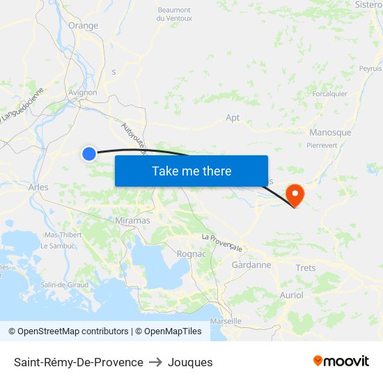 Saint-Rémy-De-Provence to Jouques map