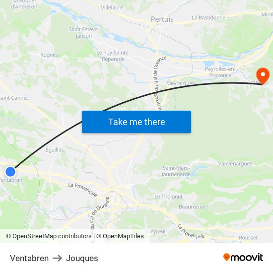 Ventabren to Jouques map