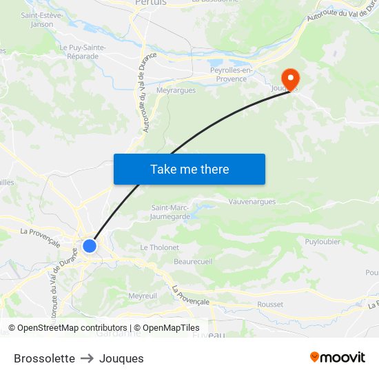 Brossolette to Jouques map