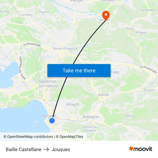 Baille Castellane to Jouques map