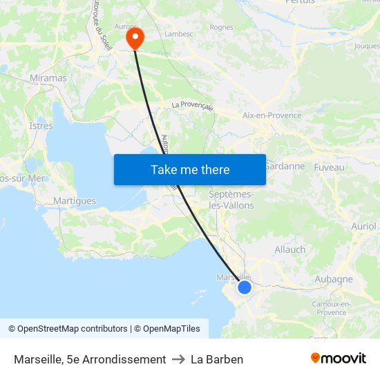 Marseille, 5e Arrondissement to La Barben map
