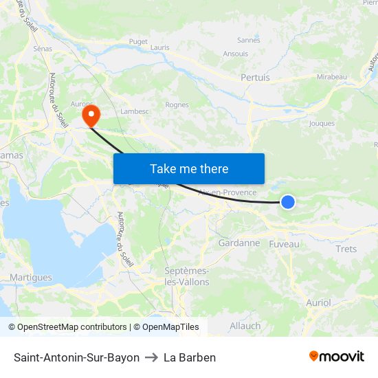 Saint-Antonin-Sur-Bayon to La Barben map