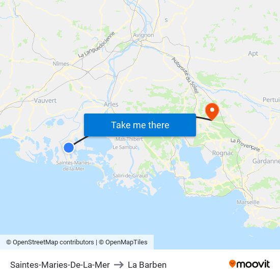 Saintes-Maries-De-La-Mer to La Barben map