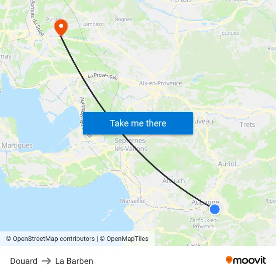 Douard to La Barben map