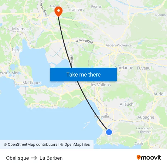 Obélisque to La Barben map