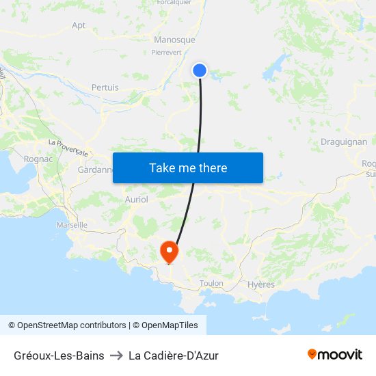 Gréoux-Les-Bains to La Cadière-D'Azur map