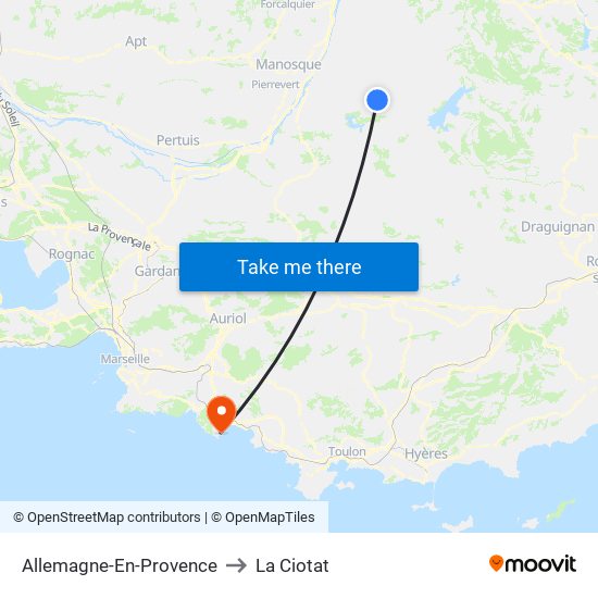 Allemagne-En-Provence to La Ciotat map