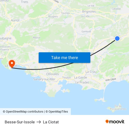 Besse-Sur-Issole to La Ciotat map