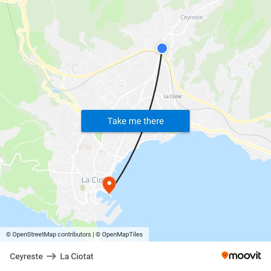 Ceyreste to La Ciotat map