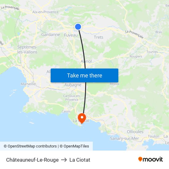 Châteauneuf-Le-Rouge to La Ciotat map