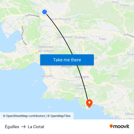 Éguilles to La Ciotat map