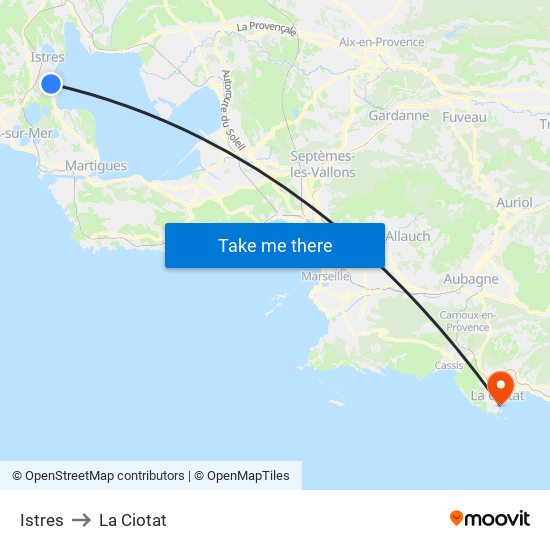 Istres to La Ciotat map