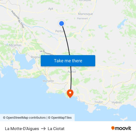La Motte-D'Aigues to La Ciotat map