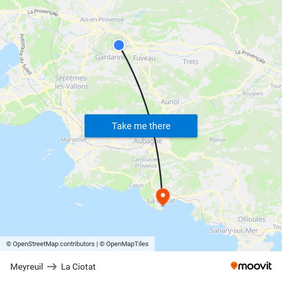 Meyreuil to La Ciotat map