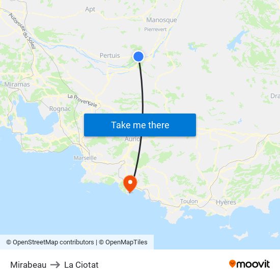 Mirabeau to La Ciotat map
