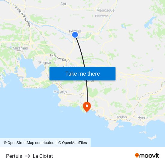 Pertuis to La Ciotat map