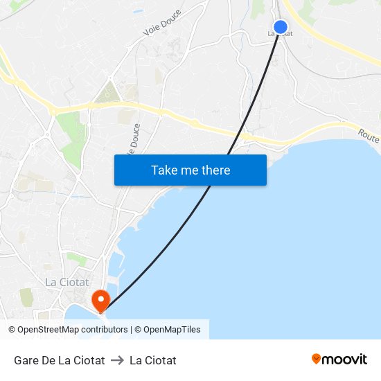 Gare De La Ciotat to La Ciotat map