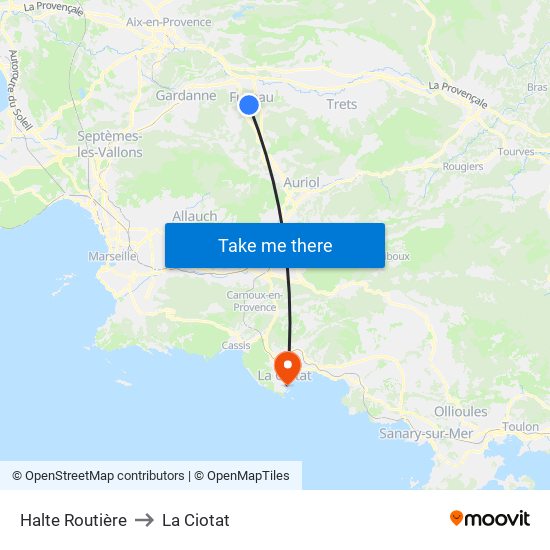 Halte Routière to La Ciotat map