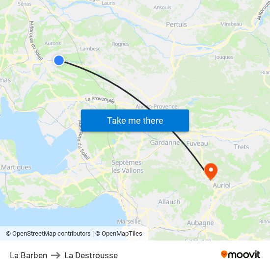 La Barben to La Destrousse map