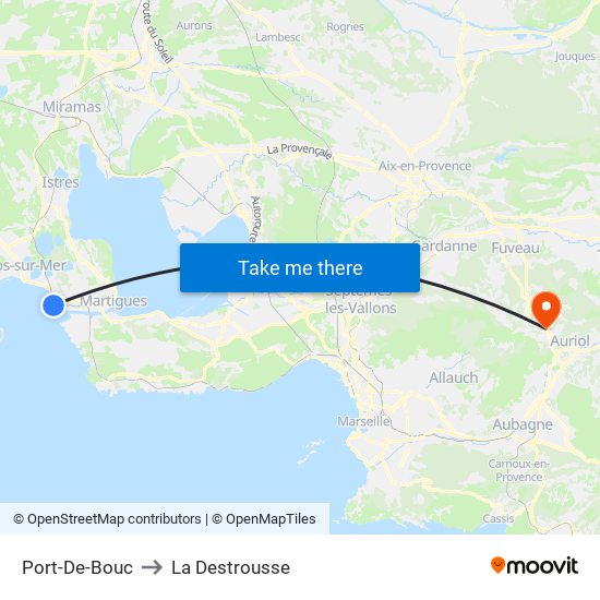 Port-De-Bouc to La Destrousse map