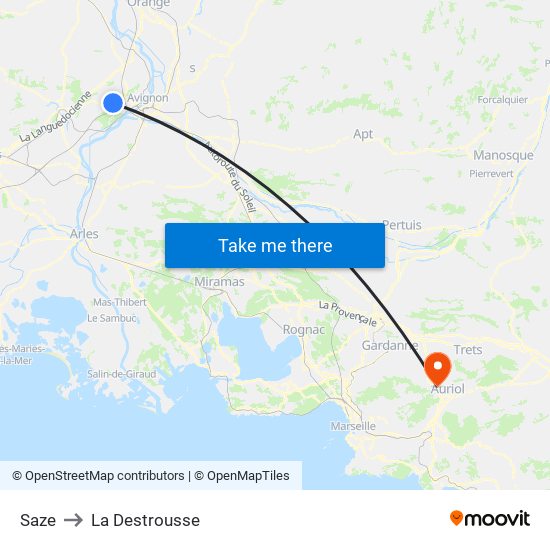 Saze to La Destrousse map