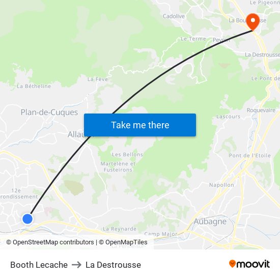 Booth Lecache to La Destrousse map