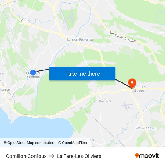 Cornillon-Confoux to La Fare-Les-Oliviers map