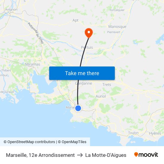 Marseille, 12e Arrondissement to La Motte-D'Aigues map