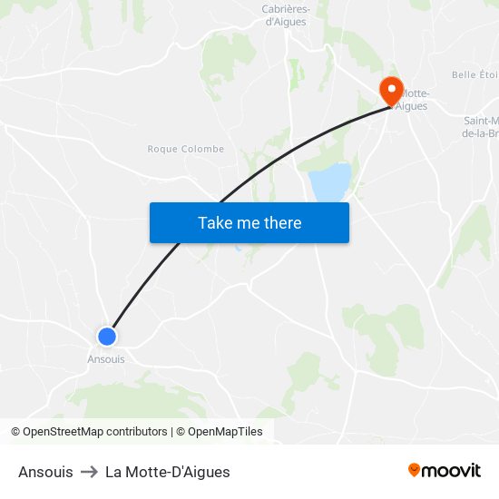 Ansouis to La Motte-D'Aigues map