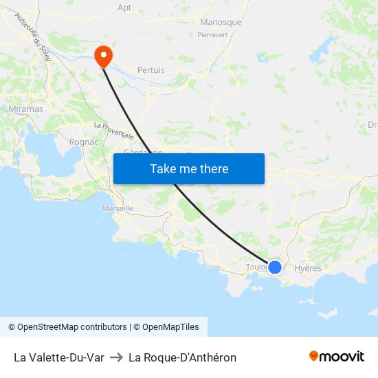 La Valette-Du-Var to La Roque-D'Anthéron map