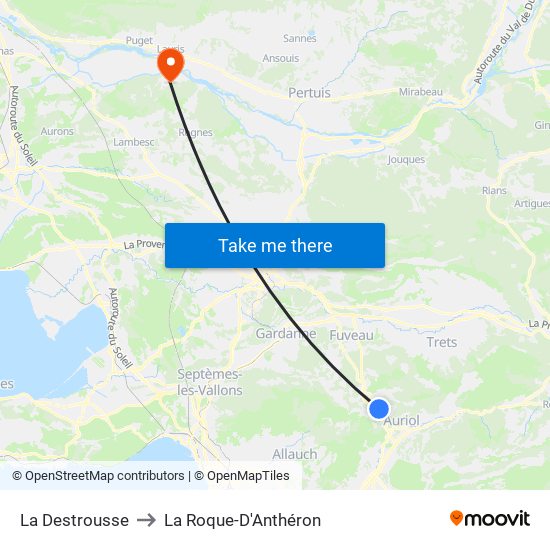 La Destrousse to La Roque-D'Anthéron map