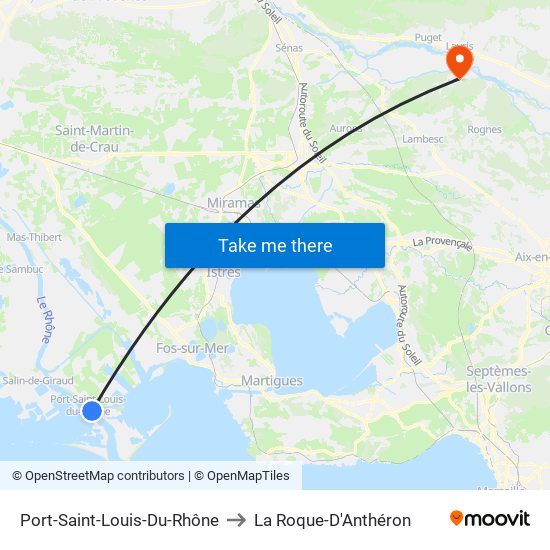 Port-Saint-Louis-Du-Rhône to La Roque-D'Anthéron map