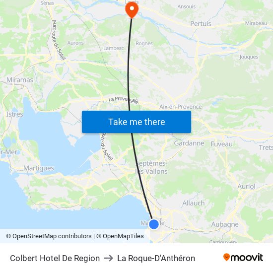 Colbert Hotel De Region to La Roque-D'Anthéron map